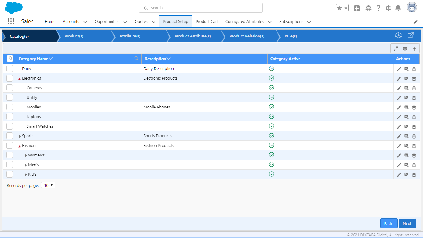 screenshot of Dextara CPQ
